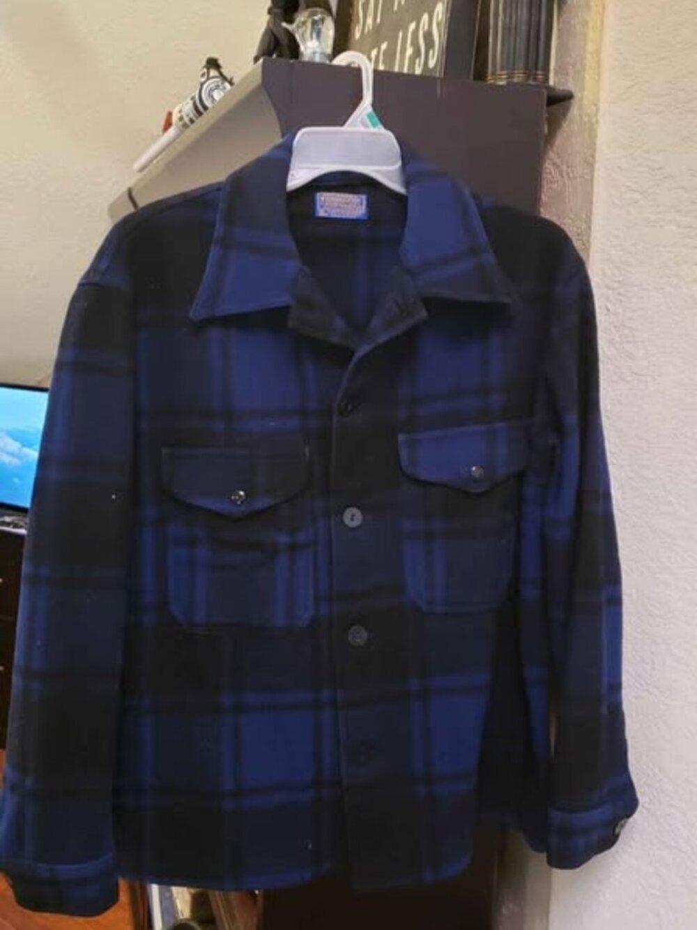 Pendleton Wool Coat - Men's XL - Blue Plaid